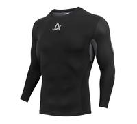 AMZSPORT Chemise de Compression pour Homme, T-Shirt à Manche Longue Cool Dry Layer Fitness Top, Noir, M