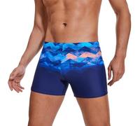AMZSPORT Maillot de Bain Homme Short de Bain à Séchage Rapide Boxer de Plage avec Cordon de Serrage, Bleu XL