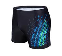 AMZSPORT Maillot de Bain Homme Short de Bain à Séchage Rapide Boxer de Plage avec Cordon de Serrage, Bleu Noir L