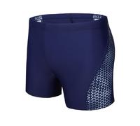AMZSPORT Maillot de Bain Homme Short de Bain à Séchage Rapide Boxer de Plage avec Cordon de Serrage, Bleu Marine, XL