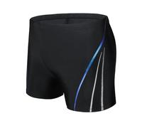 AMZSPORT Maillot de Bain Homme Short de Bain à Séchage Rapide Boxer de Plage avec Cordon de Serrage, Noir, L