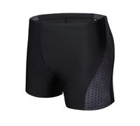AMZSPORT Maillot de Bain Homme Short de Bain à Séchage Rapide Boxer de Plage avec Cordon de Serrage, Noir, XXL