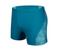 AMZSPORT Maillot de Bain Homme Short de Bain à Séchage Rapide Boxer de Plage avec Cordon de Serrage, Bleu Vert, XXL