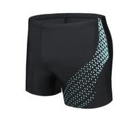 AMZSPORT Maillot de Bain Homme Short de Bain à Séchage Rapide Boxer de Plage avec Cordon de Serrage, Noir L