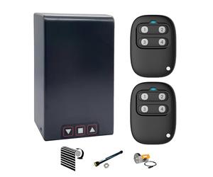 AMZsystems Tableau de manœuvre pour moteur de porte enroulable, 230 V, kit avec 2 télécommandes, boutons extérieurs, sortie photocellule, 433 MHz Rolling Code, gris