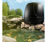 AMZTEMU 10L Pond Feeder, Fish Feeder, Distributeur Nourriture Poisson Bassin Exterieur -alimenté par Batterie