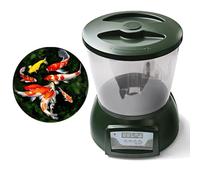 AMZTEMU 4.5L Pond Feeder, Fish Feeder, Distributeur Nourriture Poisson Bassin Exterieur -alimenté par Batterie