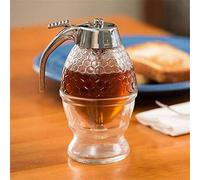 AMZTEMU Pots à miel, Distributeur de miel, Transparent Pot de Sirop, Miel Distributeur, Récipient à Miel avec Support, pour le Stockage et la Distribution de Miel et de Sirop -Acrylique(200ML)