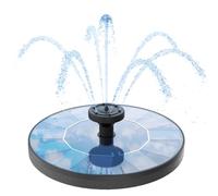 AMZtime Fontaine à eau solaire améliorée avec 6 buses, pompe flottante à énergie solaire pour bain d'oiseaux, jardin, étang, piscine et extérieur