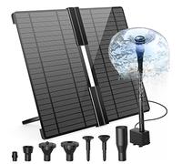 AMZtime Fontaine et Solaire 20W Pliante Pompe à Eau Extérieur avec Support Réglable pour Jardin, Étang, Bricolage