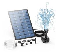 AMZtime Fontaine Solaire 2,5 W - Pompe Solaire Extérieure Jardin avec 6 Buses pour Bain d’oiseau, Étang, Piscine et Patio