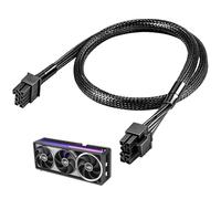 Amztour Câble d'alimentation GPU 8 Broches pour Be Quiet Câble ATX 8 Broches Mâle vers PCIe 6+2 Mâle 60 cm 18AWG Câble Gpu Adaptateur pour Carte Graphique（Noir）