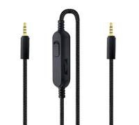 Amztour Câble de Remplacement pour Casque Compatible avec Logitech G Pro G PRO X G233 G433 3.5mm Câble d'extension Audio pour Casque de jeu Contrôle du Volume avec Microphone 2M(Noir)