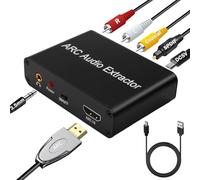 Amztour HDMI ARC Audio Extracteur 192 KHz Convertisseur DAC HDMI Audio Extractor vers Optical Toslink SPDIF Coaxial Stéréo Aux RCA L/R 3,5 mm Jack pour TV Casque Soundbar Home Cinéma