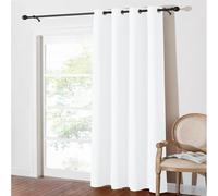 AMZYU Rideau à Oeillets 1 Pièce, 60 x 180 cm Polyester Couleur Pure Rideaux Occultant pour Salon et Chambre Lisse Décoration D’Intérieur Lavable pour Salon Moderne, Blanc