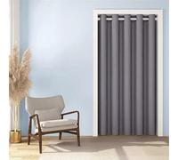 AMZYU Rideau Occultant avec Œillets, 70 x 215 cm Doux et Esthétiques Rideaux Opaque Draperies Décoration de Fenêtre Plusieurs Tailles Lavable, Gris Foncé