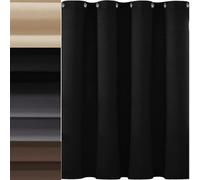 AMZYU Rideaux Occultants à Oeillets, 90 x 185 cm Couleur Pure Anti UV Rideaux Opaque Draperies Décoration de Fenêtre Plusieurs Tailles Lavable, Noir