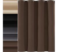 AMZYU Rideaux Occultants à Oeillets, 90 x 225 cm Doux et Esthétiques Rideaux Opaque Draperies Décoration de Fenêtre Plusieurs Tailles Lavable, Marron