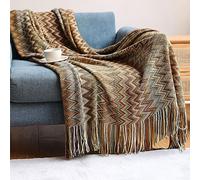 AMZZHAO Plaid Bohème – Jeté de canapé chaud, doux à franges, disponible en 3 tailles