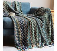 AMZZHAO Bohème Plaid Chaud Jeté Tapis à La Mode Doux Couverture Jeté De Canapé Couvre-Lit Décorative,Grand Canapé Jeté Couvre,Couverture de Couchage à Franges,Disponible en 3 Tailles