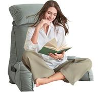 AMZZHAO Coussin de Lecture avec Accoudoirs,Oreiller Cervical Dossier de Soutien Lombaire,Dossier de canapé,Housse Lavable,Détendez-Vous ou travaillez confortablement (Gris Clair)