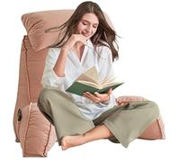 AMZZHAO Coussin de Lecture avec Accoudoirs,Oreiller Cervical Dossier de Soutien Lombaire,Dossier de canapé,Housse Lavable,Détendez-Vous ou travaillez confortablement (Rose)