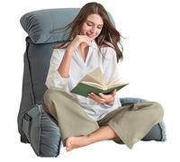 AMZZHAO Coussin de Lecture avec Accoudoirs,Oreiller Cervical Dossier de Soutien Lombaire,Dossier de canapé,Housse Lavable,Détendez-Vous ou travaillez confortablement (Bleu Clair)