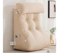 AMZZHAO Coussin de Lecture,Oreiller Dorsal pour S'asseoir dans Son Lit,Oreiller Traversin de Soutien Dorsal et Lombaire,avec Repose-Nuque,pour Le Bureau,la Lecture ou la télévision