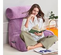 AMZZHAO Coussin de Lecture pour Dossier,Coussin Support Lombaire avec Mousse Déchiquetée à mémoire de Forme,Idéal pour Lire Utilisable comme Oreiller/Traversin