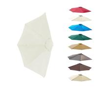AMZZHAO Housse de rechange pour parasol semi-circulaire à 5 os de 270 cm - En tissu de rechange pour parasol de plage, marché, jardin (White, 270cm/9ft)