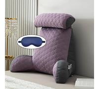AMZZHAO Oreiller De Lecture avec Accoudoirs,Dossier Oreiller Lombaire Détachable,Confort Et Ergonomie Coussin Dos,pour Le Soutien du Dos et du Cou Pendant la Lecture