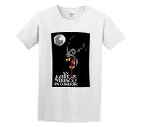 an American Werewolf in London Horror Movie T-Shirt Graphic Tee Printed Top Mens White Shirt 3XL