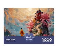 an Ancient Building on The Cliff 1000 Pcs Carton Premium Coffret De Puzzles Chinese Cloud Temple Stimulant Et Éducatif Jeu Créatif Puzzles As Birthday Gifts 52x38cm/1000pcs