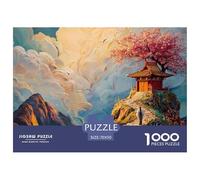 an Ancient Building on The Cliff 1000 Pièces Carton Extra-épais Lot de Puzzles Chinese Cloud Temple Anti-Stress Jeu Familial Puzzles As Birthday Gifts 70x50cm/1000pcs