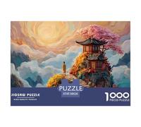 an Ancient Building on The Cliff 1000 Pièces Carton Premium Lot de Puzzles Chinese Cloud Temple Stimulant Et Éducatif Jeu Créatif Puzzles As Birthday Gifts 38x26cm/1000pcs