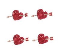 an Arrow Piercing The Boutonniere Pins Clothes Heart Breastpin Rhinestone Brooches Clothing Decor Brooch Pin for Back Red Zinc Alloy