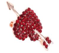 an Arrow Piercing The Boutonniere Pins Clothes Heart Breastpin Rhinestone Brooches Clothing Decor Brooch Pin for Back Red Zinc Alloy