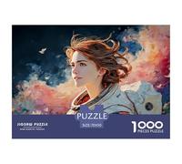 an Astronaut Woman 1000 Pcs Carton Extra-épais Coffret De Puzzles Kitten Stimulant Et Éducatif Jeu Créatif Puzzles pour Adultes Et Enfants 70x50cm/1000pcs