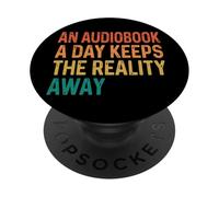 an Audiobook A Day Keeps The Reality Away PopSockets PopGrip Adhésif