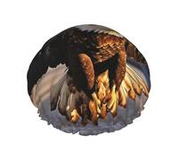 An Eagle3 Couvre-cheveux de bain réutilisable double couche imperméable pour femme