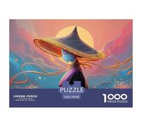 An Elegant Anime Style Illustration of An Asian Girl 1000 Pièces Carton Extra-épais Coffret De Puzzles Enchanting Landscape Anti-stress Jouet D'anniversaire Puzzles Cadeaux Pour La Famille Et Les Amis