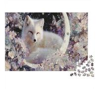 an Elegant Silver Renard Under The Crescent Moon | pour Adultes || 1000pcs (75x50cm) Puzzles Jeux ÉduChatifs Puzzles De Décoration Intérieure