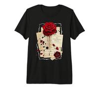 an Enduring Trace Dark Academia Gothic Bleeding Rose Vintage T-Shirt Haut de Gamme