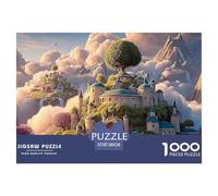 an Estate at Top of The Mountain 1000 Pcs Carton Extra-épais Coffret De Puzzles Cloud-Top Fantasy Temple Stimulant Et Éducatif Défi Unique Puzzles As Birthday Gifts 38x26cm/1000pcs