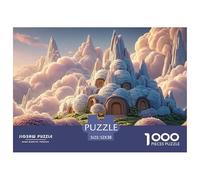an Estate at Top of The Mountain 1000 Pcs Carton Premium Lot de Puzzles Cloud-Top Fantasy Temple Stimulant Et Éducatif Jeu Créatif Puzzles As Birthday Gifts 52x38cm/1000pcs