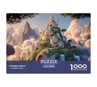 an Estate at Top of The Mountain 1000 Pièces Carton Premium Coffret De Puzzles Cloud-Top Fantasy Temple Anti-Stress Défi Unique Puzzles pour Adultes Et Enfants 52x38cm/1000pcs