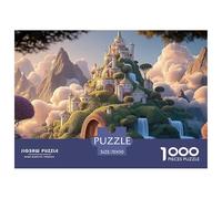 an Estate at Top of The Mountain 1000 Pièces Carton Premium Lot de Puzzles Cloud-Top Fantasy Temple Anti-Stress Jeu Familial Puzzles pour Adultes Et Enfants 70x50cm/1000pcs