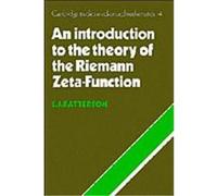 An Introduction to the Theory of the Riemann Zeta-Function, Cambridge Studies in Advanced Mathematics Patterson (Auteur)