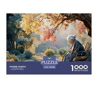 an Iron Bench Under The Tree 1000 Pcs Carton Extra-épais Coffret De Puzzles Kitten Stimulant Et Éducatif Jeu Familial Puzzles As Birthday Gifts 52x38cm/1000pcs