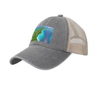 an Island in The Ocean C'est un chapeau en maille denim délavé, qui est simple, pas facile à déformer, résistant au soleil et au vent, adapté pour le sport, les voyages et la photographie, gris